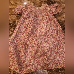 Floral Pink and White Kids Dress